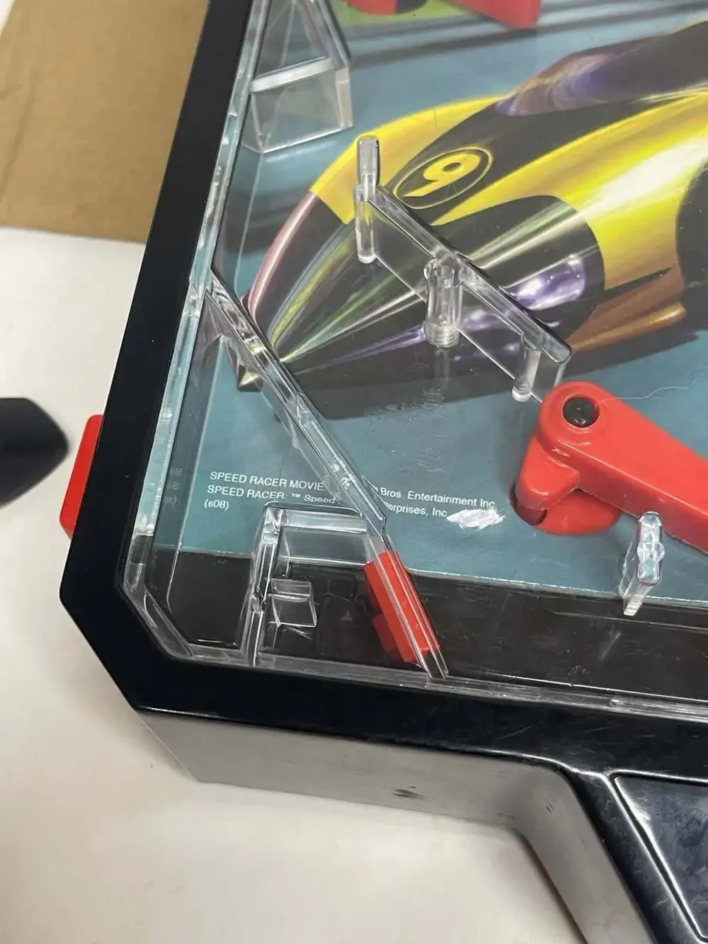 (Works) RARE Speed Racer Movie Mach 5 Tabletop Electronic Pinball Game Funrise